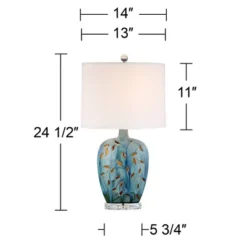 360 Lighting Devan Modern Table Lamp 24 1/2" High Blue Ceramic With LED Nightligh White Oval Shade For Bedroom Living Room Bedside Nightstand Office 16 360 Lighting Devan Modern Table Lamp 24 1/2" High Blue Ceramic With LED Nightligh White Oval Shade For Bedroom Living Room Bedside Nightstand Office -360 Lighting GUEST 00f3379e db0e 4743 a90f c43fdcde048f