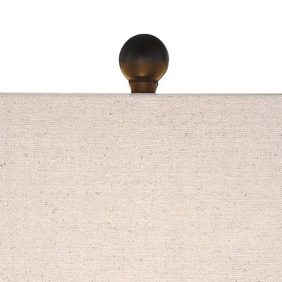 360 Lighting Aston Modern Industrial Table Lamps 26" High Set Of 2 Rich Black Openwork Metal Off White Fabric Shade For Bedroom Living Room Bedside 5 360 Lighting Aston Modern Industrial Table Lamps 26" High Set Of 2 Rich Black Openwork Metal Off White Fabric Shade For Bedroom Living Room Bedside - Image 3