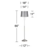 360 Lighting Abba Modern Floor Lamp Standing 66" Tall Brushed Nickel Light Gray Satin Tapered Drum Shade For Living Room Bedroom Office House Home -360 Lighting GUEST 0af2573a b454 4441 a584 60f5837967b6