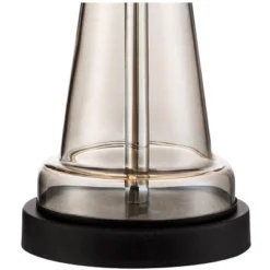 360 Lighting Table Lamp 27" Tall Clear Champagne Gold Glass Taupe Drum Shade Living Room Family Bedroom Bedside Nightstand Office -360 Lighting GUEST 0ba3f7ec 75a7 48ba b22a 75d36ed83d18