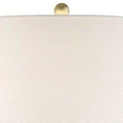360 Lighting Julie Modern Table Lamps 27 1/2" Tall Set Of 2 Faux Marble Gold Tapered Column Fabric Drum Shade For Bedroom Living Room Bedside Office -360 Lighting GUEST 0cdc6fd3 f55f 4fa9 bbc1 f46ac2ef3b39