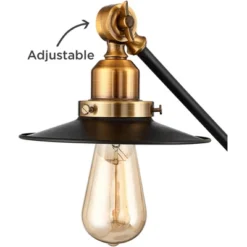 360 Lighting Taurus Industrial Rustic Desk Lamp 20" High Black Gold With USB Charging Port Adjustable For Bedroom Living Room Bedside Nightstand House -360 Lighting GUEST 0db70501 a9c4 4fdb a945 0df8fc7b4604