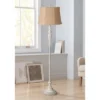360 Lighting Vintage Chic Floor Lamp 60" Tall Antique White Washed Natural Burlap Fabric Drum Shade For Living Room Reading Bedroom Office -360 Lighting GUEST 0de5496f 9e0d 4d8d b94c 33d6a6f12002