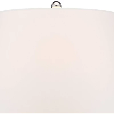 360 Lighting Coastal Table Lamp 26.25" High Clear Glass Cylinder Steel Fillable White Drum Shade For Living Room Family Bedroom Bedside Office 4 360 Lighting Coastal Table Lamp 26.25" High Clear Glass Cylinder Steel Fillable White Drum Shade For Living Room Family Bedroom Bedside Office - Image 2