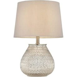 360 Lighting Cottage Accent Table Lamp 19 1/2" High Mercury Glass Teardrop Gray Drum Shade For Bedroom Bedside Nightstand Office -360 Lighting GUEST 13a78fdd 9ede 4d4d 9a4e 143d5b27d5e2