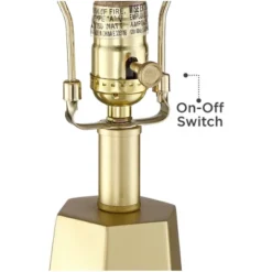 360 Lighting Julie Modern Table Lamps 27 1/2" Tall Set Of 2 Faux Marble Gold Tapered Column Fabric Drum Shade For Bedroom Living Room Bedside Office -360 Lighting GUEST 151325f2 a8f0 4a2d aa43 83aca188132b