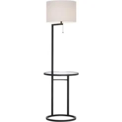 360 Lighting Modern Floor Lamp With Table Glass 62" Tall Black White Fabric Drum Shade For Living Room Reading Bedroom Office 13 360 Lighting Modern Floor Lamp With Table Glass 62" Tall Black White Fabric Drum Shade For Living Room Reading Bedroom Office -360 Lighting GUEST 1747eed0 3578 438e 843f 72ecab9566cd