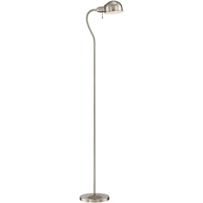 360 Lighting Ridley Modern Floor Lamp Standing 61" Tall Satin Nickel Metal Adjustable Gooseneck Arm For Living Room Reading Bedroom Office House Home 6 360 Lighting Ridley Modern Floor Lamp Standing 61" Tall Satin Nickel Metal Adjustable Gooseneck Arm For Living Room Reading Bedroom Office House Home - Image 4