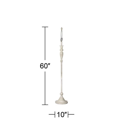 360 Lighting Vintage Shabby Chic Floor Lamp 60" Tall Antique White Washed Taupe Gray Drum Shade For Living Room Reading Bedroom Office 9 360 Lighting Vintage Shabby Chic Floor Lamp 60" Tall Antique White Washed Taupe Gray Drum Shade For Living Room Reading Bedroom Office - Image 7