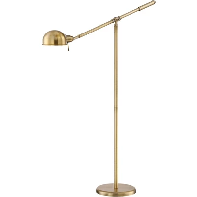 360 Lighting Dawson Traditional Pharmacy Floor Lamp 55" Tall Brass Metal Adjustable Boom Arm Dome Head For Living Room Reading Bedroom Office 7 360 Lighting Dawson Traditional Pharmacy Floor Lamp 55" Tall Brass Metal Adjustable Boom Arm Dome Head For Living Room Reading Bedroom Office - Image 5