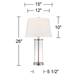360 Lighting Coastal Table Lamp 26.25" High Clear Glass Cylinder Steel Fillable White Drum Shade For Living Room Family Bedroom Bedside Office 16 360 Lighting Coastal Table Lamp 26.25" High Clear Glass Cylinder Steel Fillable White Drum Shade For Living Room Family Bedroom Bedside Office -360 Lighting GUEST 1cf8b116 6a78 424d 9ca3 205e099737a1