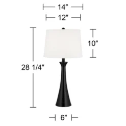 360 Lighting Karl Modern Table Lamps 28 1/4" Tall Set Of 2 Black Metal With USB And AC Power Outlet In Base White Drum Shade For Bedroom Living Room 17 360 Lighting Karl Modern Table Lamps 28 1/4" Tall Set Of 2 Black Metal With USB And AC Power Outlet In Base White Drum Shade For Bedroom Living Room -360 Lighting GUEST 1e7a6bde 8d89 4f04 851c e4432e3ab67a