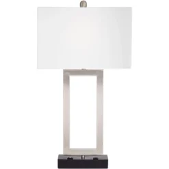 360 Lighting Todd Modern Table Lamp 30" Tall Steel Open Rectangle With USB And AC Power Outlet In Base White Shade For Bedroom Living Room Bedside 15 360 Lighting Todd Modern Table Lamp 30" Tall Steel Open Rectangle With USB And AC Power Outlet In Base White Shade For Bedroom Living Room Bedside -360 Lighting GUEST 1eadf0cf 5014 48e1 ba45 0b10f9e5b4e3