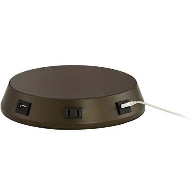 360 Lighting Modern Table Lamp With USB And AC Power Outlet Workstation Charging Base 24.5" High Espresso Bronze Droplet Living Room Desk Office 7 360 Lighting Modern Table Lamp With USB And AC Power Outlet Workstation Charging Base 24.5" High Espresso Bronze Droplet Living Room Desk Office - Image 5