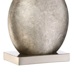 360 Lighting Royce Modern Table Lamps 24 1/2" High Set Of 2 Silver Metal Teardrop Off White Rectangular Shade For Bedroom Living Room Bedside Office -360 Lighting GUEST 20ee1fce 57e3 4835 baae 456c15e8c969