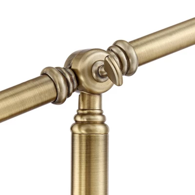 360 Lighting Dawson Traditional Pharmacy Floor Lamp 55" Tall Brass Metal Adjustable Boom Arm Dome Head For Living Room Reading Bedroom Office 5 360 Lighting Dawson Traditional Pharmacy Floor Lamp 55" Tall Brass Metal Adjustable Boom Arm Dome Head For Living Room Reading Bedroom Office - Image 3