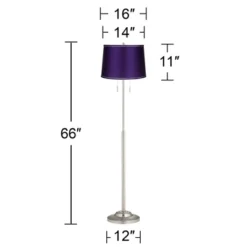360 Lighting Abba Modern Floor Lamp Standing 66" Tall Brushed Nickel Silver Metal Satin Purple Drum Shade For Living Room Bedroom Office House Home 12 360 Lighting Abba Modern Floor Lamp Standing 66" Tall Brushed Nickel Silver Metal Satin Purple Drum Shade For Living Room Bedroom Office House Home -360 Lighting GUEST 24888fb5 d828 4c2a 8e1a 5009ac917cc1