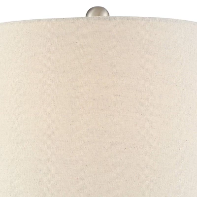 360 Lighting Albert Modern Table Lamp 24 3/4" High Mercury Glass Gourd Oatmeal Drum Shade For Bedroom Living Room Bedside Nightstand Office Kids House 8 360 Lighting Albert Modern Table Lamp 24 3/4" High Mercury Glass Gourd Oatmeal Drum Shade For Bedroom Living Room Bedside Nightstand Office Kids House - Image 6
