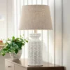 360 Lighting Helene Country Cottage Table Lamp 26" High Cream White Glaze Linen Tan Drum Shade For Bedroom Living Room Bedside Nightstand Office House -360 Lighting GUEST 26311563 e811 4473 a9fe 9baee404a814