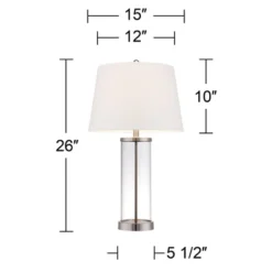 360 Lighting Coastal Table Lamp 26.25" High Clear Glass Cylinder Steel Fillable White Drum Shade For Living Room Family Bedroom Bedside Office 14 360 Lighting Coastal Table Lamp 26.25" High Clear Glass Cylinder Steel Fillable White Drum Shade For Living Room Family Bedroom Bedside Office -360 Lighting GUEST 2740e115 6688 4637 80ad 5defc7d4c521