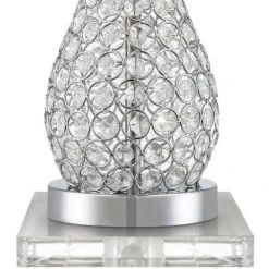 360 Lighting Sergio Modern Table Lamps Set Of 2 With Square Risers 24 1/2" High Acrylic USB Port White Drum Shade For Bedroom Living Room Desk House -360 Lighting GUEST 28430eeb 8e2f 4a98 ae78 e7a1e3f82aba