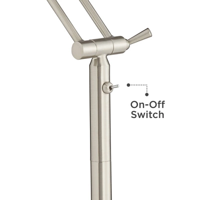 360 Lighting Modern Floor Lamp LED 50" Tall Satin Nickel White Acrylic Diffuser Adjustable For Living Room Reading Bedroom Office 6 360 Lighting Modern Floor Lamp LED 50" Tall Satin Nickel White Acrylic Diffuser Adjustable For Living Room Reading Bedroom Office - Image 4