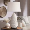 360 Lighting San Carlos Modern Coastal Table Lamp 29 1/2" Tall Ivory Rope Wicker White Fabric Drum Shade For Bedroom Living Room Bedside Nightstand -360 Lighting GUEST 2a257c88 aa41 4d17 9668 54c74cab92a0