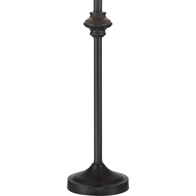 360 Lighting Lynn Modern Buffet Table Lamps 26" Tall Set Of 2 Black Metal White Fabric Drum Shade For Bedroom Living Room Bedside Nightstand Office 5 360 Lighting Lynn Modern Buffet Table Lamps 26" Tall Set Of 2 Black Metal White Fabric Drum Shade For Bedroom Living Room Bedside Nightstand Office - Image 3