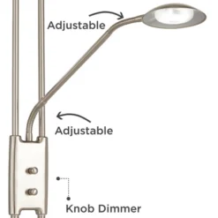 360 Lighting Canby Modern Torchiere Floor Lamp With Side Light 72" Tall Brushed Nickel Dimmable LED For Living Room Reading Bedroom Office House Home -360 Lighting GUEST 2d61690b 6ce2 4d81 8bb2 ce958623faf7