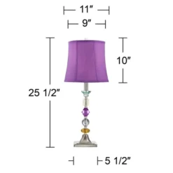 360 Lighting Bijoux Modern Table Lamp 25 1/2" High Multi Colored Stacked Gem Purple Shade For Bedroom Living Room Bedside Nightstand Office Family -360 Lighting GUEST 2ed818ad de1a 4e0e a848 7002362efa8c