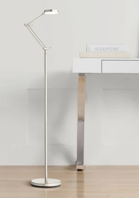 360 Lighting Modern Floor Lamp LED 50" Tall Satin Nickel White Acrylic Diffuser Adjustable For Living Room Reading Bedroom Office 3 360 Lighting Modern Floor Lamp LED 50" Tall Satin Nickel White Acrylic Diffuser Adjustable For Living Room Reading Bedroom Office