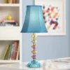 360 Lighting Bohemian Country Cottage Accent Table Lamp 21" High Teal Blue Stacked Glass For Bedroom Living Room Bedside Nightstand Office Kids Family -360 Lighting GUEST 30f77b16 0a1d 4560 8e4f 2b991e7bedaf