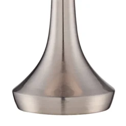 360 Lighting Zofia Modern Accent Table Lamps 13" High Set Of 2 Brushed Nickel Silver Tapered Metal Touch On Off White Fabric Drum Shade For Bedroom -360 Lighting GUEST 32773338 e3cd 4cb3 9ed9 a871b870859d