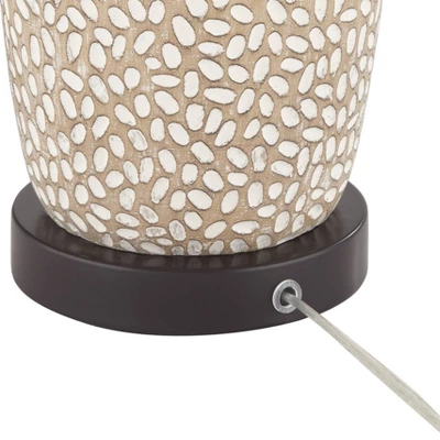 360 Lighting Anna Modern Coastal Table Lamps 27 1/4" Tall Set Of 2 Beige White Tapered Drum Shade For Bedroom Living Room Bedside Nightstand Office 7 360 Lighting Anna Modern Coastal Table Lamps 27 1/4" Tall Set Of 2 Beige White Tapered Drum Shade For Bedroom Living Room Bedside Nightstand Office - Image 5