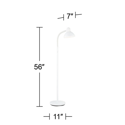 360 Lighting Modern Floor Lamp Adjustable Gooseneck Arm 56" Tall White Metal For Living Room Reading Bedroom Office 7 360 Lighting Modern Floor Lamp Adjustable Gooseneck Arm 56" Tall White Metal For Living Room Reading Bedroom Office - Image 5