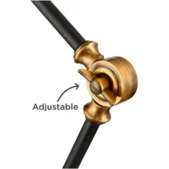 360 Lighting Taurus Industrial Rustic Desk Lamp 20" High Black Gold With USB Charging Port Adjustable For Bedroom Living Room Bedside Nightstand House -360 Lighting GUEST 3a5c8f39 7cb4 44c5 877f e80f7f917fb7