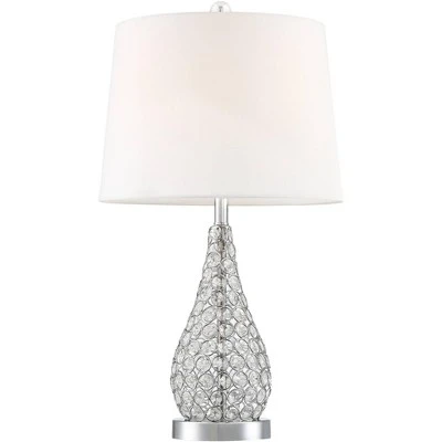 360 Lighting Sergio Modern Accent Table Lamps 23 1/2" High Set Of 2 Acrylic Chrome USB Charging Port White Drum For Bedroom Living Room Bedside Desk 10 360 Lighting Sergio Modern Accent Table Lamps 23 1/2" High Set Of 2 Acrylic Chrome USB Charging Port White Drum For Bedroom Living Room Bedside Desk - Image 8