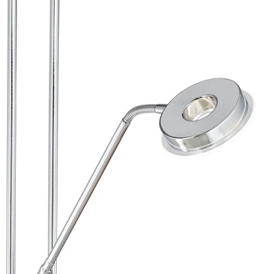360 Lighting Perseus Modern Torchiere Floor Lamp With Reading Light 71 3/4" Tall Chrome Silver Metal LED Adjustable For Living Room Bedroom House Home 5 360 Lighting Perseus Modern Torchiere Floor Lamp With Reading Light 71 3/4" Tall Chrome Silver Metal LED Adjustable For Living Room Bedroom House Home - Image 3