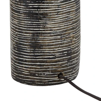 360 Lighting 24" High Mid Century Modern Farmhouse Rustic Table Lamps Set Of 2 Black Finish Oatmeal Shade Living Room Bedroom Bedside Nightstand House 7 360 Lighting 24" High Mid Century Modern Farmhouse Rustic Table Lamps Set Of 2 Black Finish Oatmeal Shade Living Room Bedroom Bedside Nightstand House - Image 5