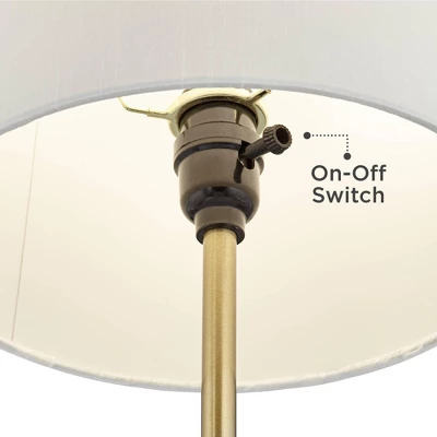 360 Lighting Phoebe Modern Buffet Table Lamps 28 1/2" Tall Set Of 2 Gold Metal White Drum Shade For Bedroom Living Room Bedside Nightstand Office Kids 5 360 Lighting Phoebe Modern Buffet Table Lamps 28 1/2" Tall Set Of 2 Gold Metal White Drum Shade For Bedroom Living Room Bedside Nightstand Office Kids - Image 3