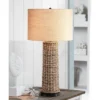 360 Lighting Coastal Table Lamp 28.5" Tall Woven Seagrass Burlap Drum Shade For Living Room Family Bedroom Bedside Nightstand Office -360 Lighting GUEST 40478693 2ea1 43c4 8a4f 177bf015706f