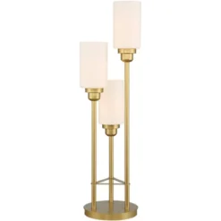 360 Lighting Malone Modern Tree Table Lamp 30 1/2" Tall Brass Metal 3 Light White Glass Shades For Bedroom Living Room Bedside Nightstand Office Kids -360 Lighting GUEST 4405da01 85db 4d1d 96a0 534b2f6322ec