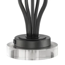 360 Lighting Heather Modern Accent Table Lamps Set Of 2 With Round Risers 22 1/2" High Iron USB And AC Power Outlet In Base Off White Glass For Desk -360 Lighting GUEST 440a0266 dbbc 44a0 ace8 cc9927e94f99