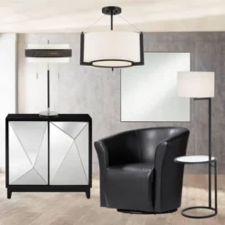 360 Lighting Modern Floor Lamp With Table Glass 62" Tall Black White Fabric Drum Shade For Living Room Reading Bedroom Office 16 360 Lighting Modern Floor Lamp With Table Glass 62" Tall Black White Fabric Drum Shade For Living Room Reading Bedroom Office -360 Lighting GUEST 4dad97b6 b6eb 4a51 a780 60b538b6a2ab