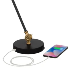 360 Lighting Taurus Industrial Rustic Desk Lamp 20" High Black Gold With USB Charging Port Adjustable For Bedroom Living Room Bedside Nightstand House -360 Lighting GUEST 4f62facb 87b5 4e72 9353 b60b951d2fa1