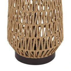 360 Lighting San Carlos Modern Coastal Table Lamp 29" Tall Natural Rattan Wicker Oatmeal Fabric Drum Shade For Bedroom Living Room Bedside Nightstand -360 Lighting GUEST 4f81b9f2 00a9 4dd3 ba7b a8280b6b01b2