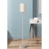 360 Lighting Modern Swing Arm Floor Lamp 60.5" Tall Brushed Nickel Ivory Natural Linen Cylinder Shade For Living Room Reading Bedroom Office -360 Lighting GUEST 5b0cfda6 3c8b 427a a620 408707b0994d