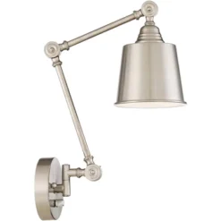 360 Lighting Mendes Modern Wall Lamps Set Of 2 Brushed Nickel Plug-in 4 1/4" Light Fixture Up Down Adjustable For Bedroom Reading Living Room Hallway -360 Lighting GUEST 5bcd4ed3 1319 461d 8778 f936679700c1