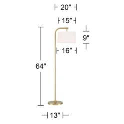 360 Lighting Modern Art Deco Arc Floor Lamp 64" Tall Warm Gold Metal White Fabric Drum Shade For Living Room Reading Family Bedroom Office House Home 17 360 Lighting Modern Art Deco Arc Floor Lamp 64" Tall Warm Gold Metal White Fabric Drum Shade For Living Room Reading Family Bedroom Office House Home -360 Lighting GUEST 5c076865 3961 4bbd 854b 372665c3cad7