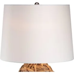 360 Lighting Nantucket Modern Coastal Table Lamp 26" High Natural Woven Seagrass White Drum Shade For Bedroom Living Room House Bedside Nightstand -360 Lighting GUEST 5c27cca3 7346 44f3 a13e 879f9328328a